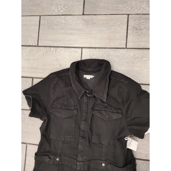 NWT GOOD AMERICAN Utility Jumpsuit Black Short Sleeve Belted Cargo 3XL - Picture 7 of 9